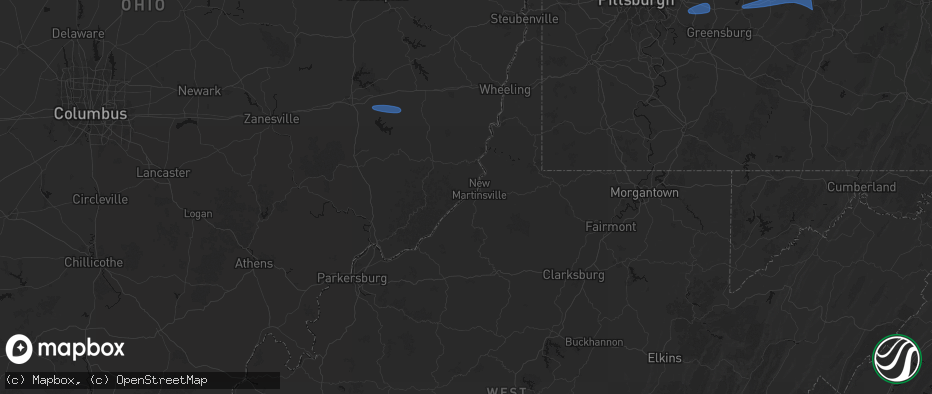 Hail map in Paden City, WV on June 11, 2026