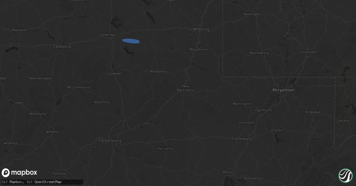 Hail map in Paden City, WV on June 11, 2026