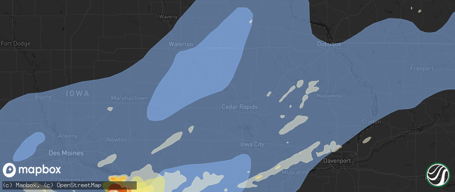 Hail map in Palo, IA on June 11, 2026