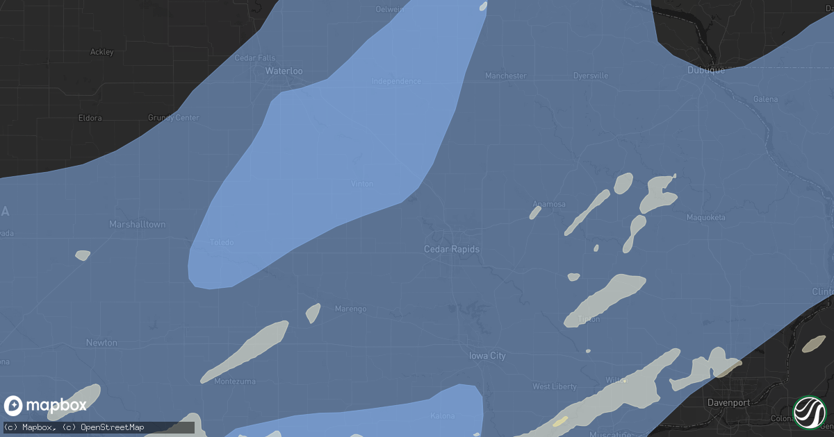 Hail map in Palo, IA on June 11, 2026