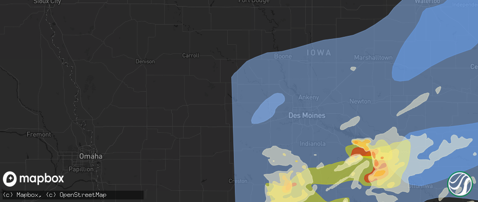 Hail map in Panora, IA on June 11, 2026