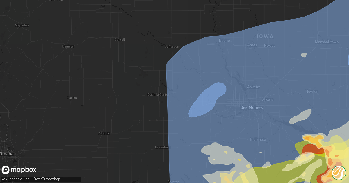 Hail map in Panora, IA on June 11, 2026