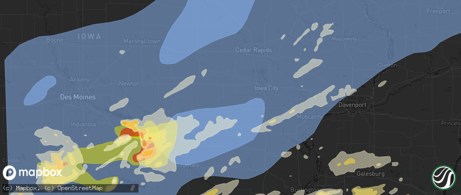 Hail map in Parnell, IA on June 11, 2026