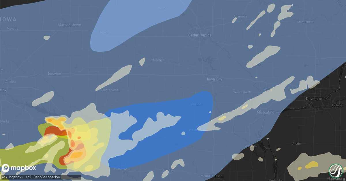 Hail map in Parnell, IA on June 11, 2026