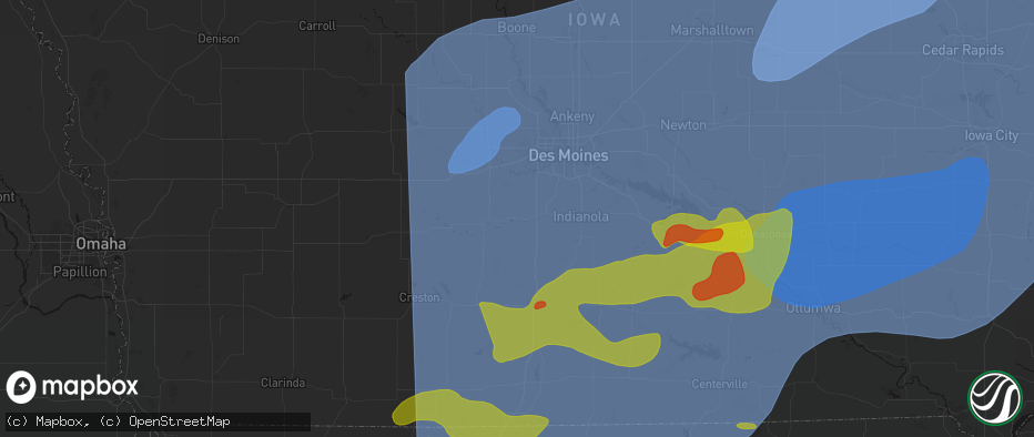 Hail map in Patterson, IA on June 11, 2026