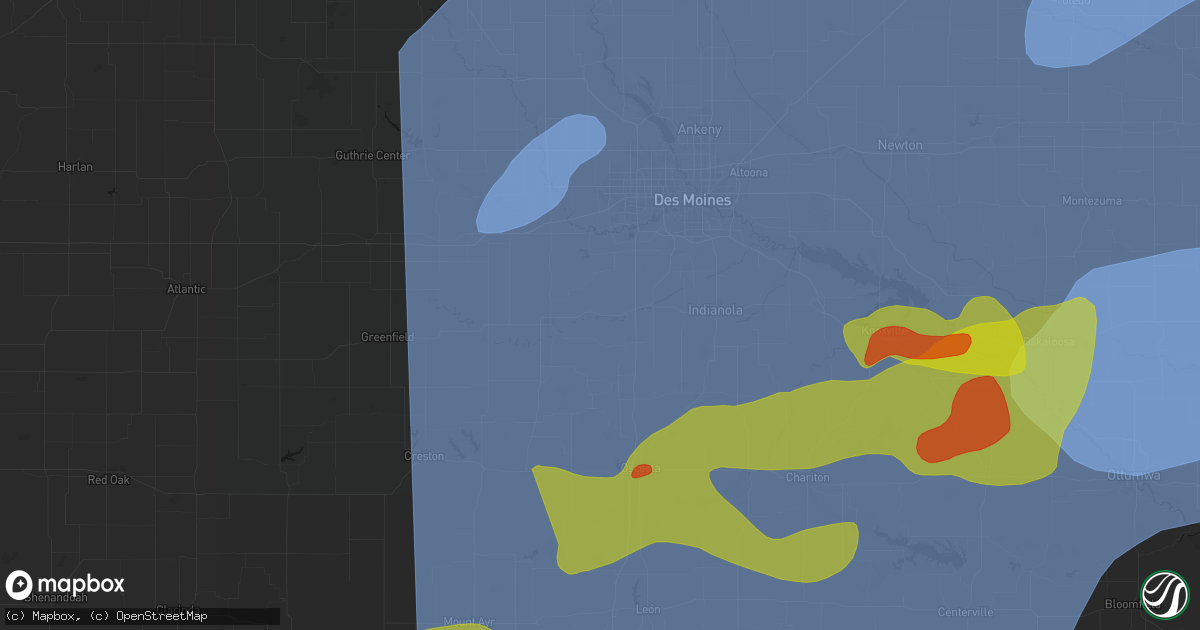 Hail map in Patterson, IA on June 11, 2026