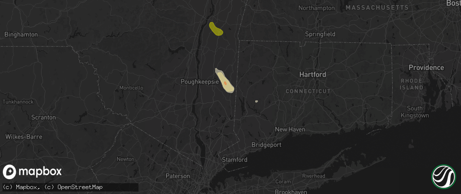 Hail map in Pawling, NY on June 11, 2026