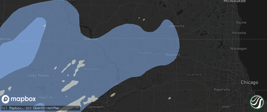 Hail map in Pearl City, IL on June 11, 2026