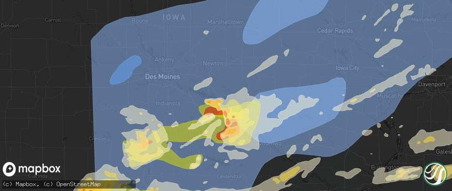 Hail map in Pella, IA on June 11, 2026
