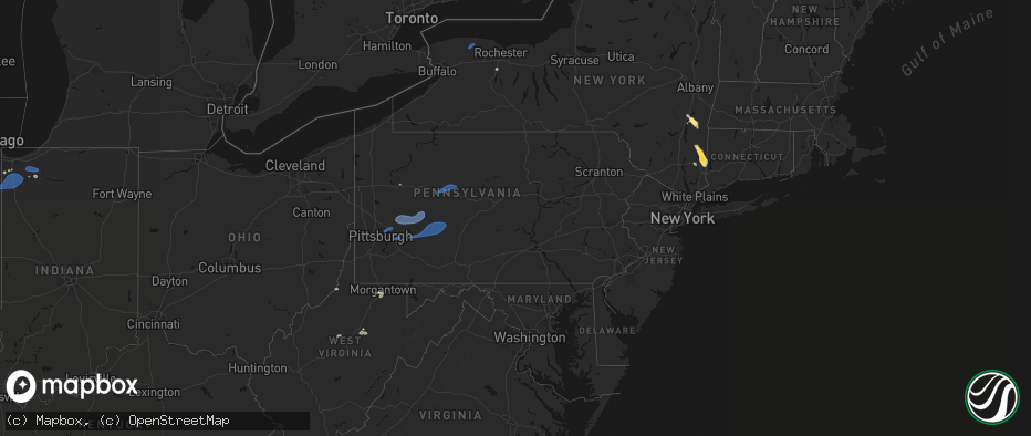 Hail map in Pennsylvania on June 11, 2026
