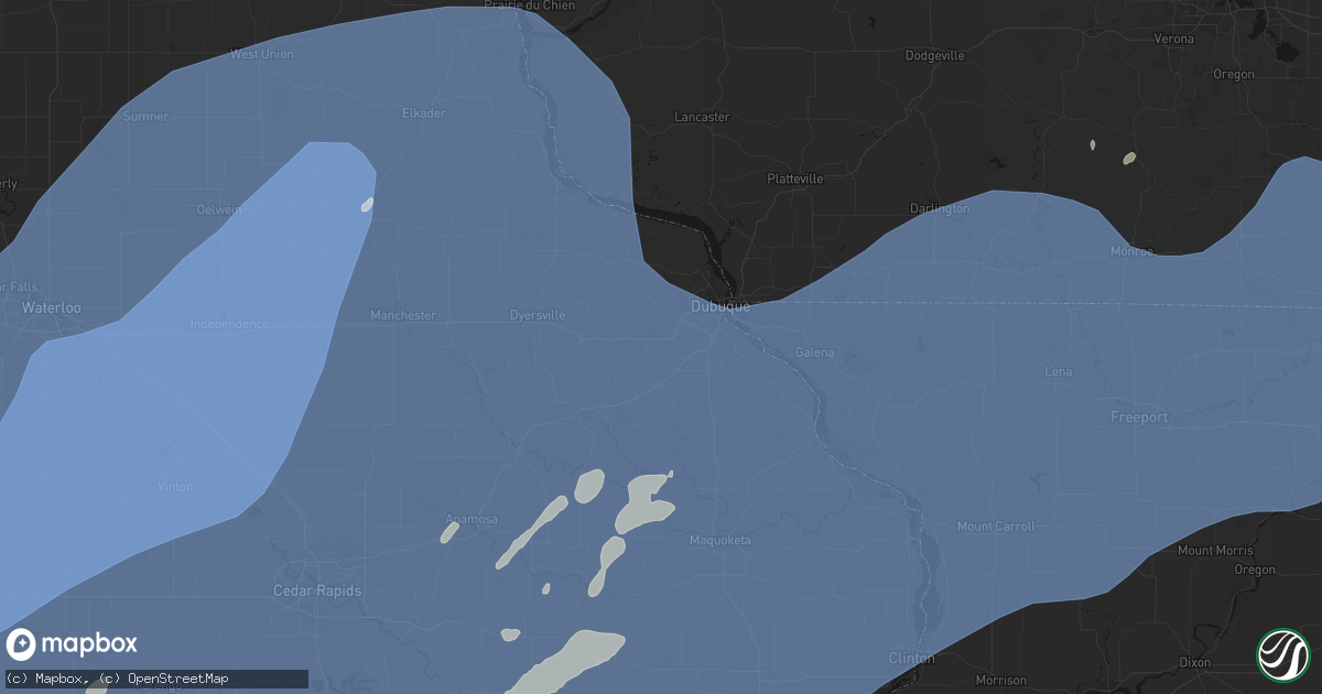 Hail map in Peosta, IA on June 11, 2026