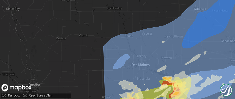 Hail map in Perry, IA on June 11, 2026