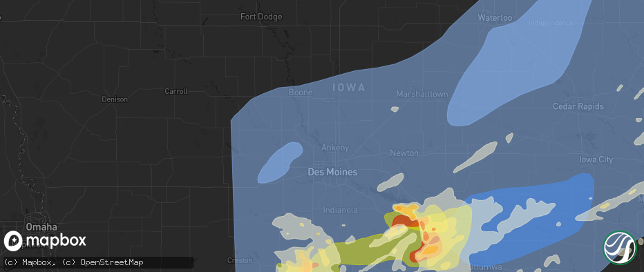 Hail map in Polk City, IA on June 11, 2026
