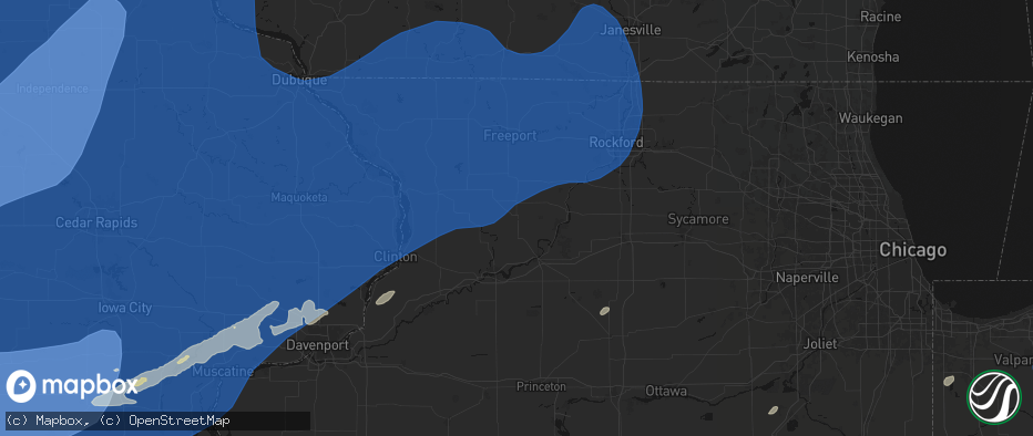 Hail map in Polo, IL on June 11, 2026