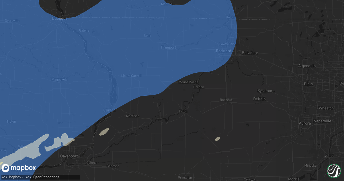 Hail map in Polo, IL on June 11, 2026