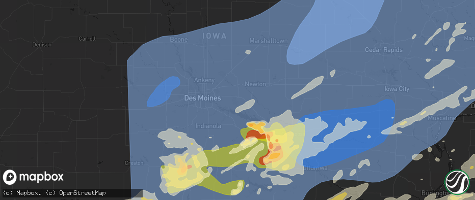 Hail map in Prairie City, IA on June 11, 2026