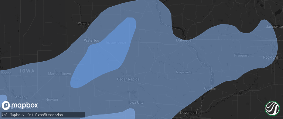 Hail map in Prairieburg, IA on June 11, 2026