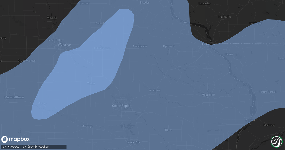 Hail map in Prairieburg, IA on June 11, 2026