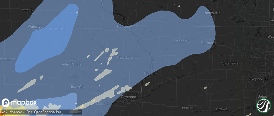 Hail map in Preston, IA on June 11, 2026