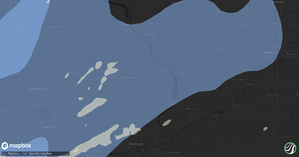 Hail map in Preston, IA on June 11, 2026