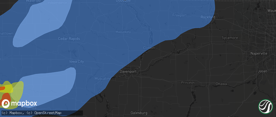Hail map in Princeton, IA on June 11, 2026