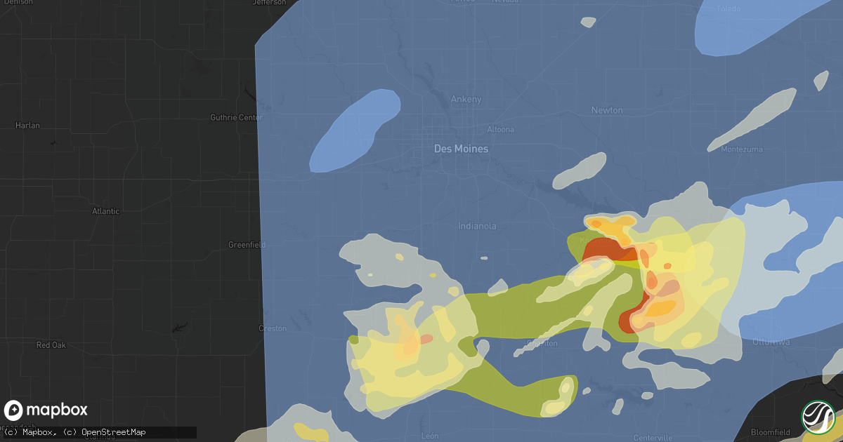 Hail map in Prole, IA on June 11, 2026