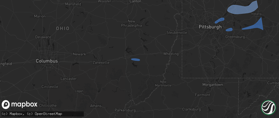 Hail map in Quaker City, OH on June 11, 2026