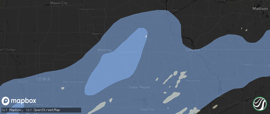 Hail map in Quasqueton, IA on June 11, 2026