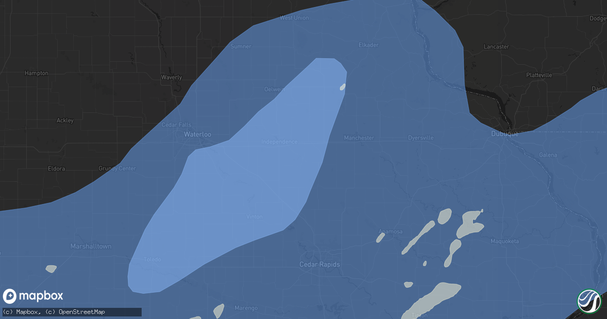 Hail map in Quasqueton, IA on June 11, 2026