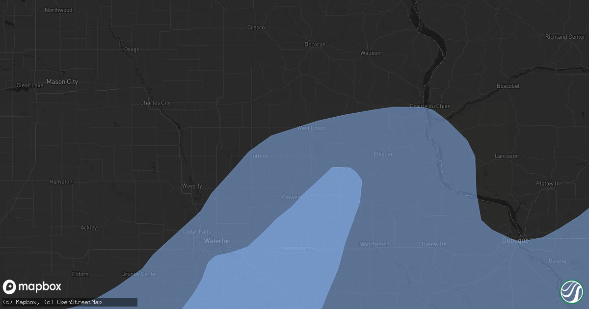 Hail map in Randalia, IA on June 11, 2026
