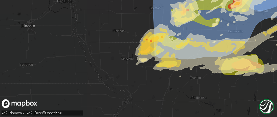 Hail map in Ravenwood, MO on June 11, 2026