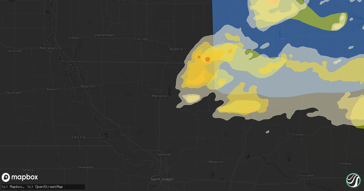 Hail map in Ravenwood, MO on June 11, 2026