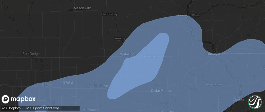 Hail map in Raymond, IA on June 11, 2026