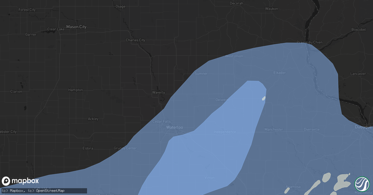 Hail map in Readlyn, IA on June 11, 2026