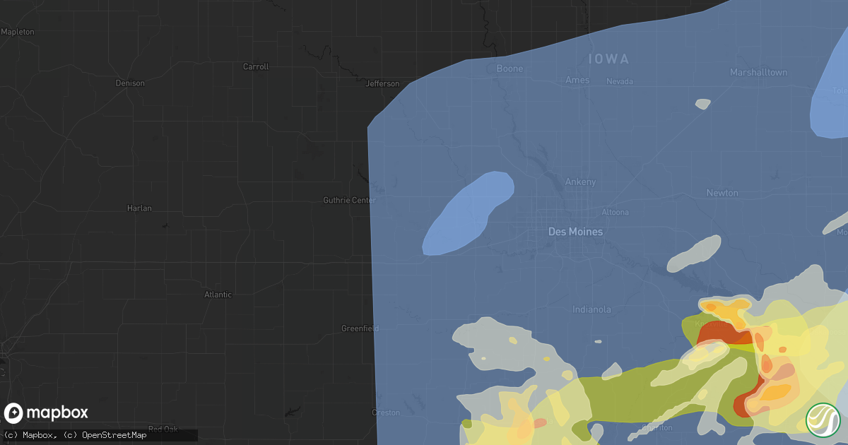 Hail map in Redfield, IA on June 11, 2026