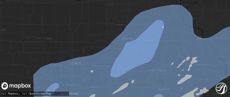 Hail map in Reinbeck, IA on June 11, 2026