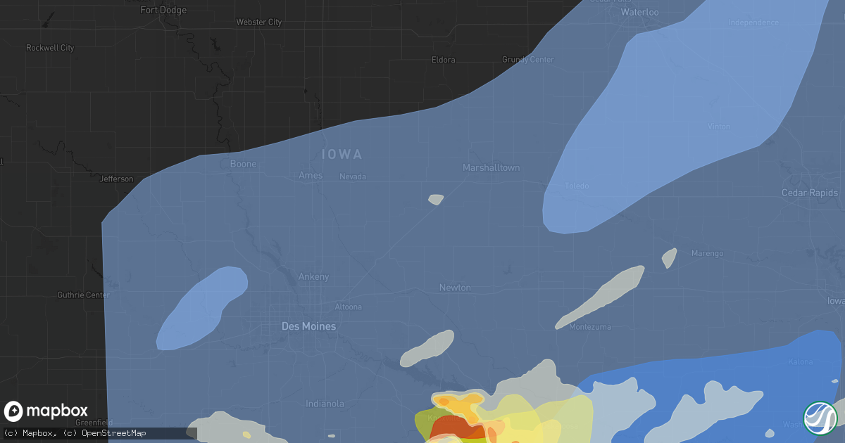 Hail map in Rhodes, IA on June 11, 2026