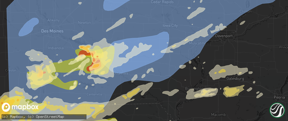 Hail map in Richland, IA on June 11, 2026