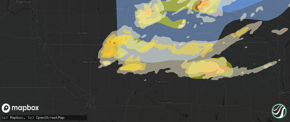 Hail map in Ridgeway, MO on June 11, 2026