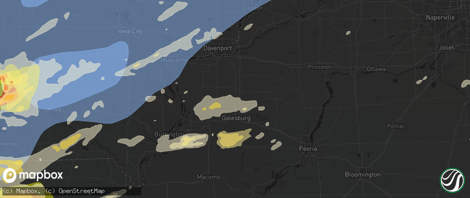 Hail map in Rio, IL on June 11, 2026
