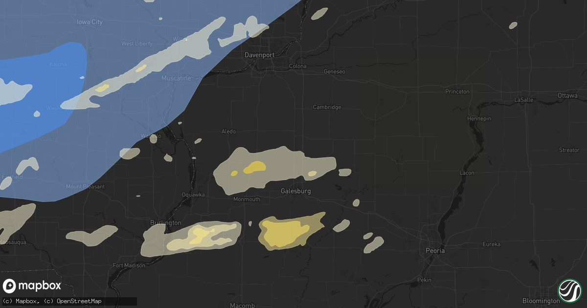 Hail map in Rio, IL on June 11, 2026