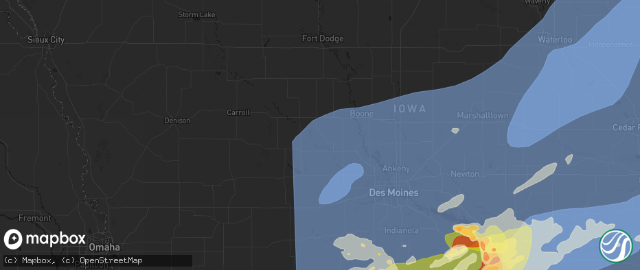 Hail map in Rippey, IA on June 11, 2026