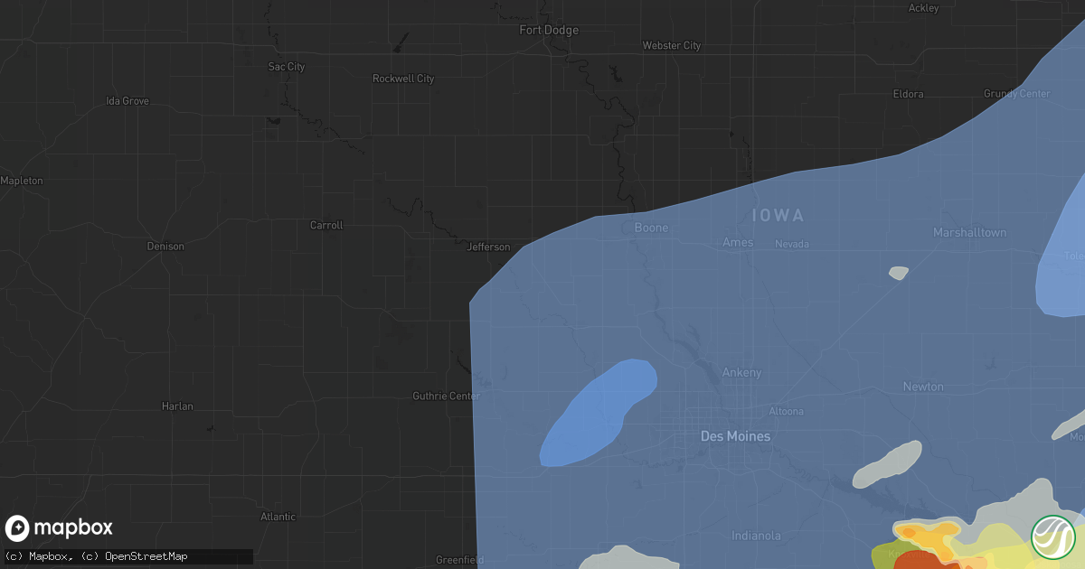 Hail map in Rippey, IA on June 11, 2026