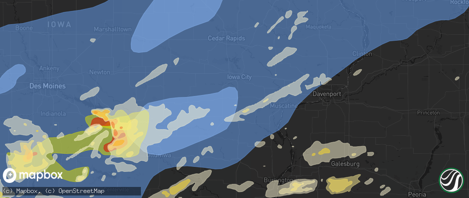 Hail map in Riverside, IA on June 11, 2026