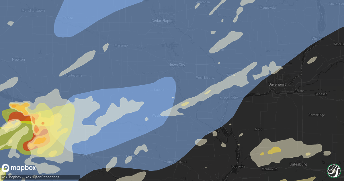 Hail map in Riverside, IA on June 11, 2026