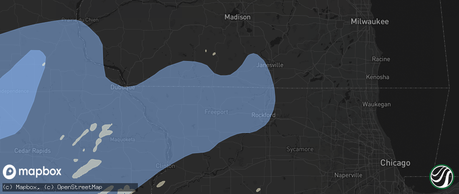 Hail map in Rock City, IL on June 11, 2026