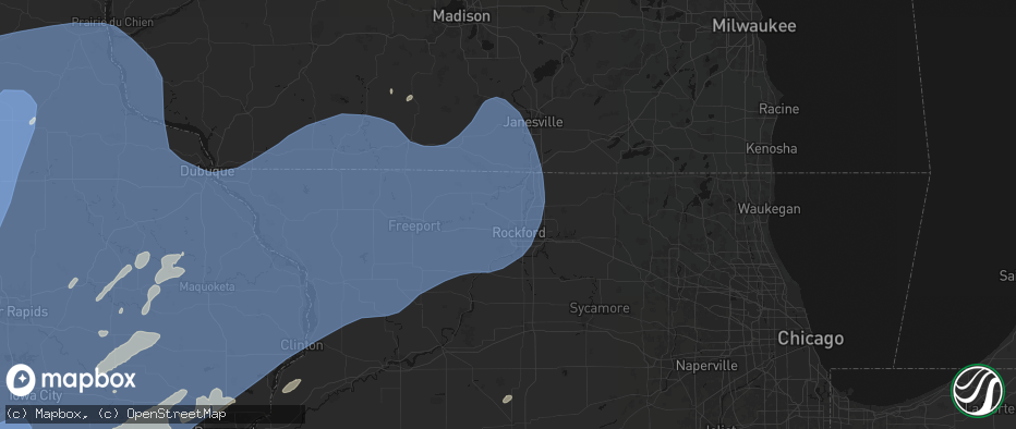 Hail map in Rockford, IL on June 11, 2026