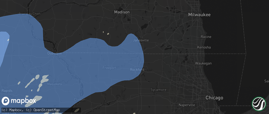 Hail map in Rockton, IL on June 11, 2026