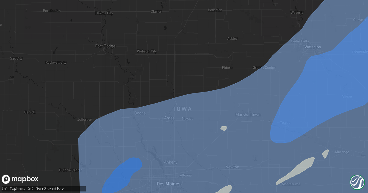 Hail map in Roland, IA on June 11, 2026