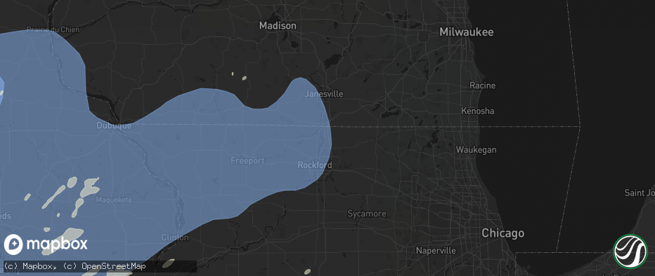 Hail map in Roscoe, IL on June 11, 2026